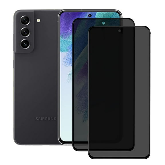 ZYQEEE 2 Pack Privacy Screen Protector for Samsung Galaxy S21 FE 6.4", Anti-Spy Tempered Glass, Bubble-Free, Easy Install