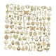 thumbnail image 2 of 200 piezas de colgantes con dijes variados, pequeños colgantes con orificio para decoración de joyería. Oro, 2 of 9
