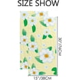 thumbnail image 3 of 2 Pack Premium Hand Towels - Ultra Soft & Highly Absorbent - Flowers with Leaves Absorbent Washcloths for Bathroom Hotel Kitchen 30x15in, 3 of 6