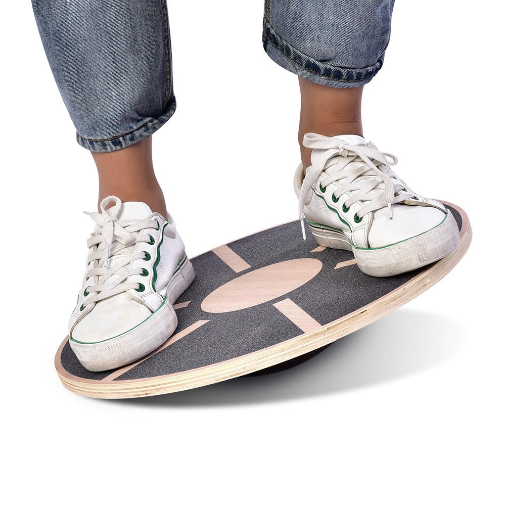 Greensen Antislip Wooden Wobble Balance Board for Fitness Training