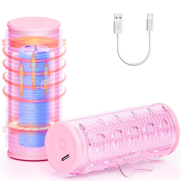 Rechargeable Electric Hair Rollers, 2pcs Mini USB Heated Bangs Roller Set, Portable Bangs Curler for Hair Styling Tool, Cordless Heated Hair Curler with Auto Shutoff, Bangs Hot Roller DIY Hairstyles