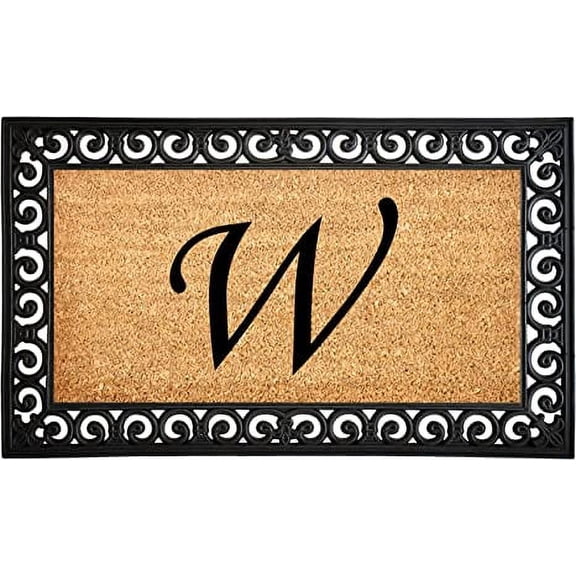 Calloway Mills 104131830 Gabriel Monogram Doormat, 18" x 30" (Letter W)