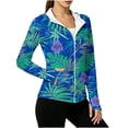 thumbnail image 4 of cocolona Womens Zipper Hoodies Long Sleeve Thumb Hole Printed Sweatshirts Casual Beach Vacation Sun Protection Tops, 4 of 5