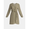 thumbnail image 5 of Time and Tru Women's Wrap Mini Dress, Sizes XS-XXXL, 5 of 5