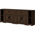 thumbnail image 4 of WAMPAT 82.7"W TV Stand for up to 80" TVs,Farmhouse Entertainment Center with Storage Barn Door Cabinet,TV Console Table with Media Cabinet and Drawers for Living Room,Bedroom,Rustic Brown, 4 of 8