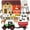 Red, variant on LINXUXIE Farm Animal Set with Red Barn,Tractor,Trailer,Horse Stable,Grain Bins,Fence and Farm Accessories,Birthday Gifts for Kids 3-5 5-8 8-12 Year Old
