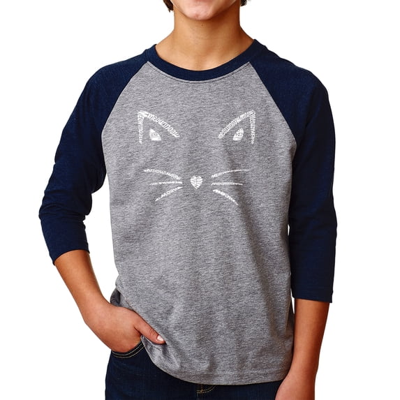 Boy's Raglan Baseball Word Art T-shirt - Whiskers