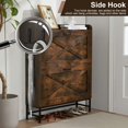 thumbnail image 4 of Chilihom Narrow Shoe Cabinet Storage for Entryway, Shoe Organizer with 2 Flip Drawers, Hidden Shoe Storage Slim Storage Cabinet with Metal Legs, Farmhouse Free Standing Shoe Rack Cabinet, Rural Brown, 4 of 7