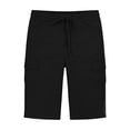 thumbnail image 6 of Cutuoiiu Womens Cargo Shorts, Loose Fit Solid Color Elastic Waist Multi Pocket Button Detail Bermuda Shorts for Daily Wear, Vacation Beach, 6 of 6