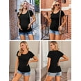 thumbnail image 5 of Ekouaer Womens Maternity Shirts 3 Packs Side Ruched Pregnancy Tee Top Tunic Blouse Casual Mama Clothes, 5 of 5
