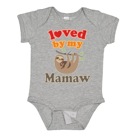 

Inktastic Mamaw Sloth Loves Me Gift Baby Boy or Baby Girl Bodysuit