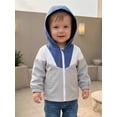 thumbnail image 4 of Loicainy Baby Toddler Boy Jacket 6 12 18 24 Months 2T 3T 4T Cute Contrast Color Long Sleeve Hooded Zip Up Outerwear, 4 of 9