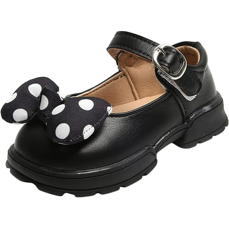 

QWZNDZGR Baby Mary Jane Flats for Girls with Bowknot Flats Comfortable Girls Dress Shoes Rhinestone Studded Slip On Ballet Flats