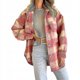 thumbnail image 5 of Winter Wool Coat Casual Plaid Flannel Shacket Jacket Oversized Button Down Long Sleeve Fall Shirt Jacket Coat Tops Jacket Women, 5 of 5