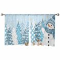 thumbnail image 2 of Blue Snowman Christmas Sheer Curtains 45 Inches Long, Xmas Tree Snowflake Winter Elk Light Filtering Window Curtains for Living Room/Bedroom, Rod Pocket Voile Sheer Drapes, 52"Wx45"L, 2 Panels, 2 of 9