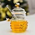 thumbnail image 2 of Large-Capacity Transparent Glass Honey Jar with Lid and Stirrer – Creative, Durable, Easy-to-Clean Kitchen Storage Container for Honey & Dry Goods, Elegant Decorative Design for Home Use, 2 of 5