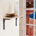 thumbnail image 3 of 2pcs Rustic Wall Mounted Shelf Bracket L Shaped Supporter 10x15cm, 3 of 7
