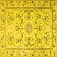 thumbnail image 1 of Ahgly Company Machine Washable Indoor Square Medallion Yellow Traditional Area Rugs, 5' Square, 1 of 4