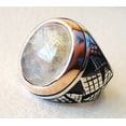 thumbnail image 4 of Golden Rutile Mens Ring, Natural Golden Rutilated Quartz, Quartz Silver Jewelry, 925 Silver Ring, Gift, Heavy Mens Ring, Arabic Design, Ottoman Style Ring, Christmas, Turkey Mens Signet Ring, 4 of 6