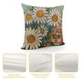 thumbnail image 4 of Qinduosi White Daisy Bloom with Spring Pillow Covers Set of Green Spring Decorations Farmhouse Throw Cushion Case for Home Sofa Couch, 4 of 5
