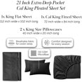 thumbnail image 2 of Southshore Fine Linens Vilano Pleats 4 Piece Extra Deep Pocket Sheet Set, 21-Inch Deep Pocket Bed Sheets with Flat Sheet and Pillowcases, Extra Soft Brushed Microfiber, California King, Black, 2 of 9
