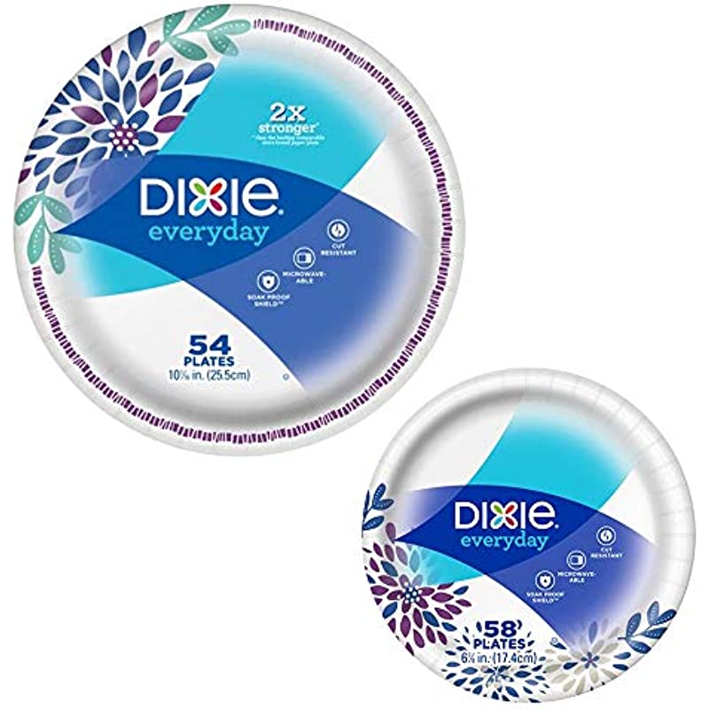 Dixie Everyday Paper Plate Bundle, Large Plate and Small Plate Dinner