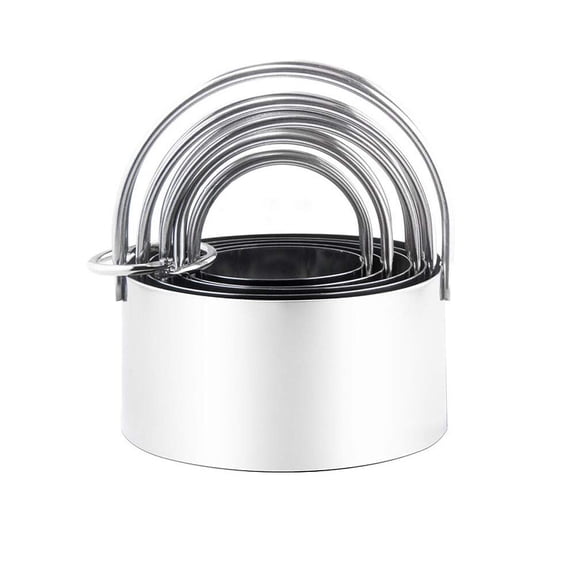 Stainless Steel Biscuit and Cookie Cutters with Handle - 5-Piece Set(1.75"~3.25"),for Professional Baking and Home Kitchen