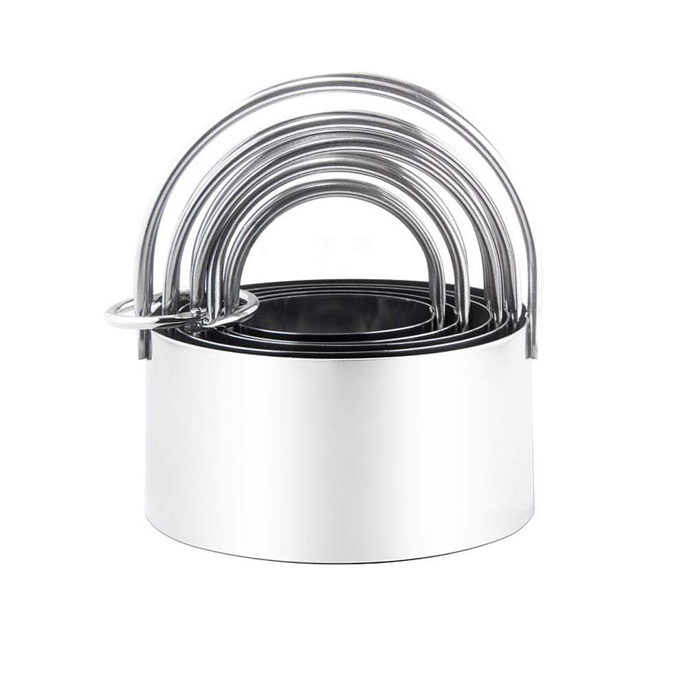 Stainless Steel Biscuit and Cookie Cutters with Handle - 5-Piece Set(1.75 ~3.25 ) for Professional Baking and Home Kitchen