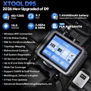 XTOOL D9S Professional All System Diagnostic Tool Bidirectional OBD2 Scanner Bluetooth, Topology Mapping, Key Fob Pr0grammer, AI-Assisted, ECU Cod-ing, PMI, 45+ Resets, FCA, 3-Year Update