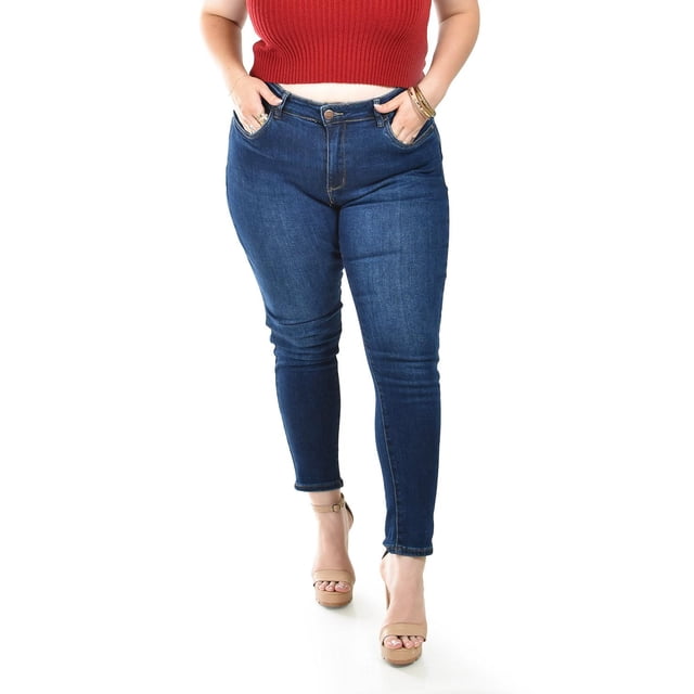 Jeans skinny con strech /Tallas Extras, 1632 (Azul dark) azul oscuro 38