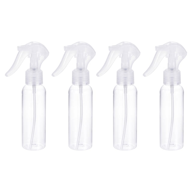 Botellas de spray Uxcell de 100ml, pulverizador recargable de plástico transparente, paquete de 4
