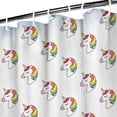 thumbnail image 3 of Mini Unicorn Head Pattern Shower Curtain 36"x72" ,Bathroom Decorative Shower Curtains Set with 12 Hooks,Modern Waterproof Washable Shower Curtain, 3 of 6