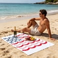 thumbnail image 2 of 4th of July Patriotic Beach Towel, Oversized Quick Dry Absorbent Bath Cloth, Soft Skin Friendly Fabric for Seaside Vacation Outdoor Holiday Use, C, 2 of 6