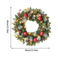 thumbnail image 3 of KEINXS Christmas Wreath Prelit Handmade Christmas Wreath With Front Door Lights Battery Powered Christmas Wreath Flocked Festi, 3 of 4