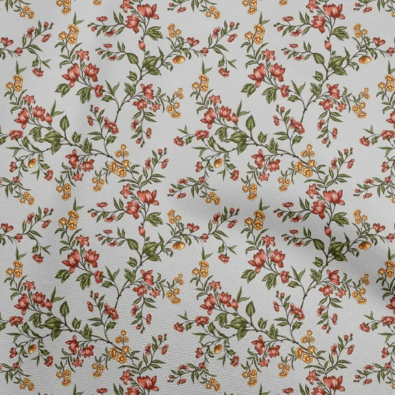 oneOone Polyester Spandex Gray Fabric Floral Sewing Craft Projects Fabric Prints By Yard 56 Inch Wide