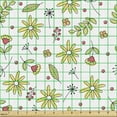thumbnail image 2 of Ambesonne Spring Fabric by the Yard Upholstery, Floral Circles Flowers Plot, 3 Yards, Pale Sky Blue Green, 2 of 5