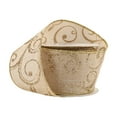 thumbnail image 5 of LaRibbons 2 1/2" Wired Ribbon | "Scroll" Natural/Gold | 10 Yard Roll, 5 of 6