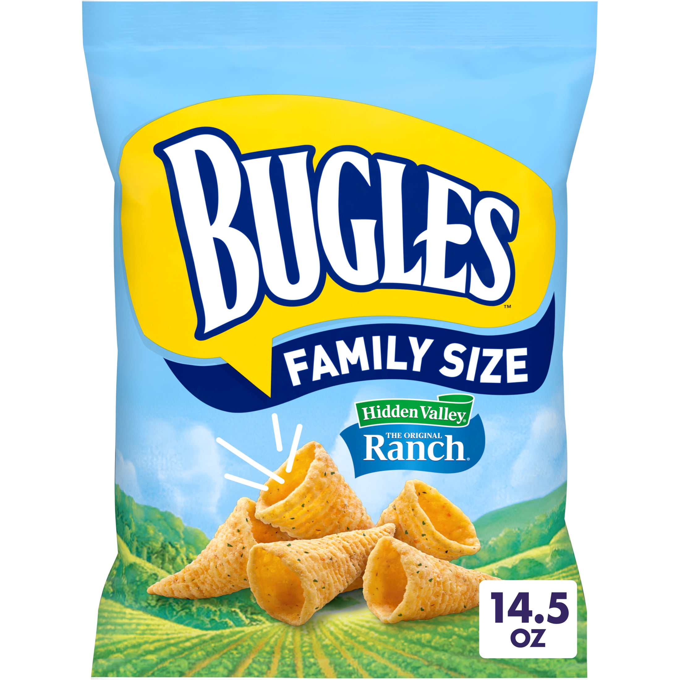 Bugles, Crispy Corn Snacks, 14.5 oz, Hidden Valley Ranch Flavor