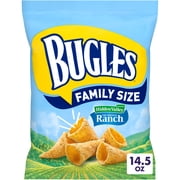Bugles Crispy Corn Snacks, Hidden Valley Ranch Flavor, Snack Bag, 14.5 oz