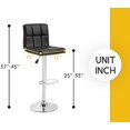 thumbnail image 3 of Barstools Set of 4 Modern PU Leather Adjustable Height Square Bar Stools with Square Back Bar Stool, 3 of 7