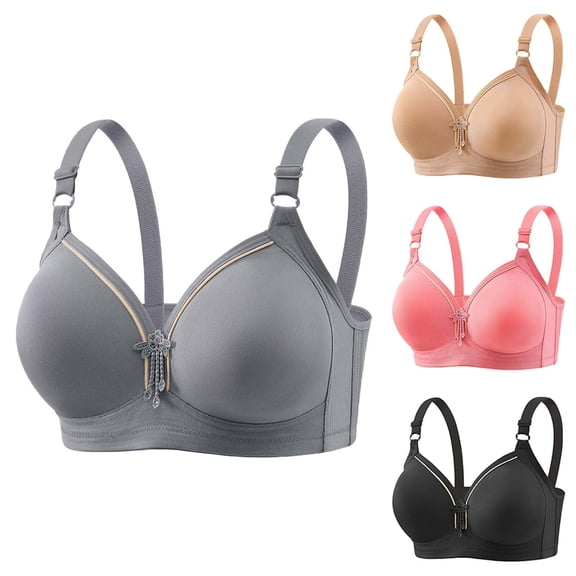 Hrsba Womens Plus Size Bra,Women's Large Size Adjustable Push-Up Breathable Full Cup Bra Without Wires,Womens Casual Summer Bra,Womens Bra