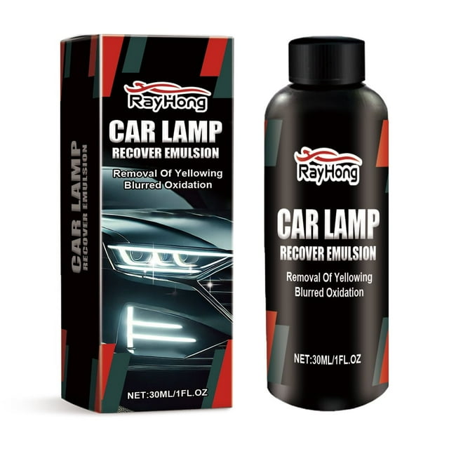 Xihbxyly Kit de Restauración de Faros de Coche, Pasta de Pulido y Parche Adhesivo, Repara El Amarilleo y Los Arañazos, Multiusos para Faros Delanteros y Traseros, Solución Todo En Uno, 30 Ml