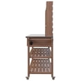 thumbnail image 6 of 64.9"H Outdoor Potting Bench Table with Lockable Wheels, Solid Wood Outdoor Kitchen Island with Upper Hutch, Stainless Steel Top, Towel Rack ,Outdoor Storage for Grilling, Lawn Garden -Brown, 6 of 6