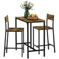 thumbnail image 1 of HOMCOM Industrial Bar Table Set Counter Height 3 Piece Rustic Brown, 1 of 10