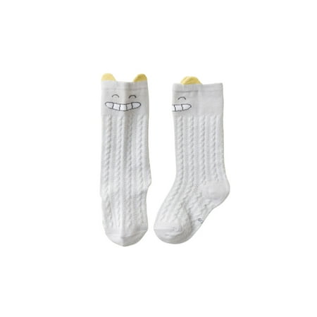 

AvoDovA Baby Mid Length Socks Cartoon Face Printed Knee-High Braised Stockings