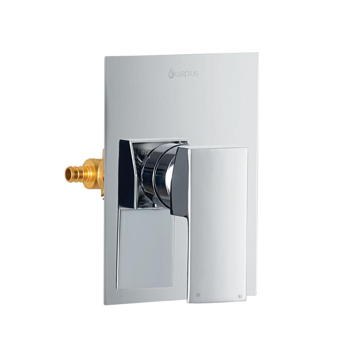 Valve de douche à pression équilibrée avec connexion PEX 1/2 po pour l'entrée, fini chrome