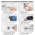 thumbnail image 5 of Coliware 5 Pieces Bathroom Hardware Set, Wall Mounted Stainless Steel Bathroom Accessories Kit Includes Towel Bar, Toilet Paper Holder, Towel Ring, Robe Hooks, Bathroom Towel Bar Holder Sets, 5 of 8