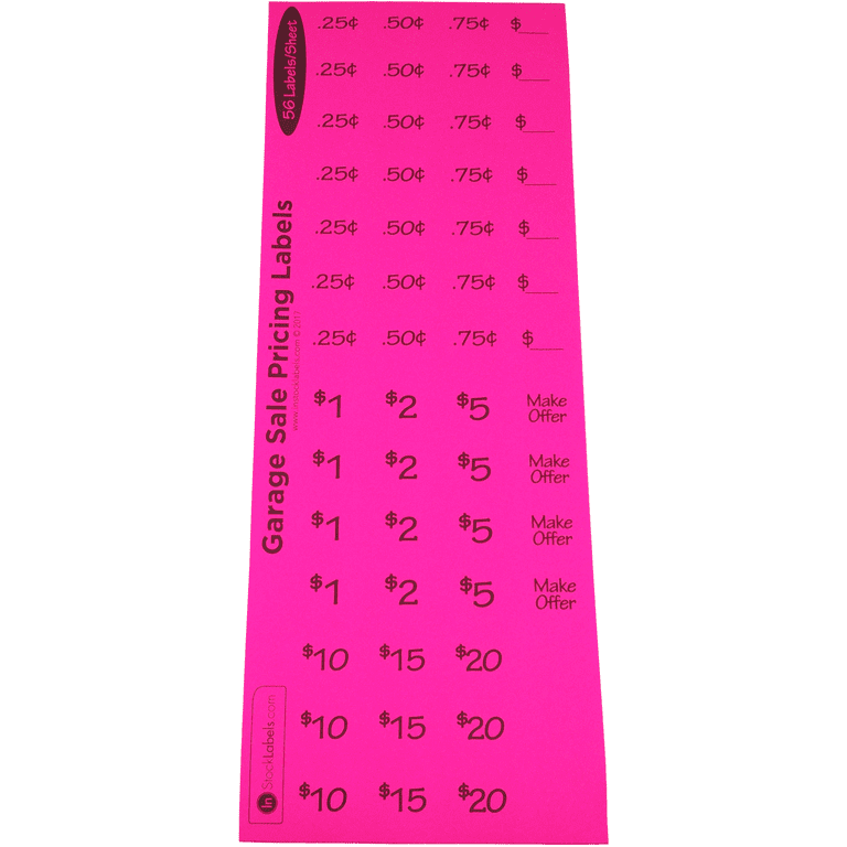 Dreecy 3500 Pcs Yard Sale Stickers Garage Sale Price Stickers Flea Market  Pre-Priced Price Tag Labels Stickers in Bright Neon Colors,Yellow Red Green