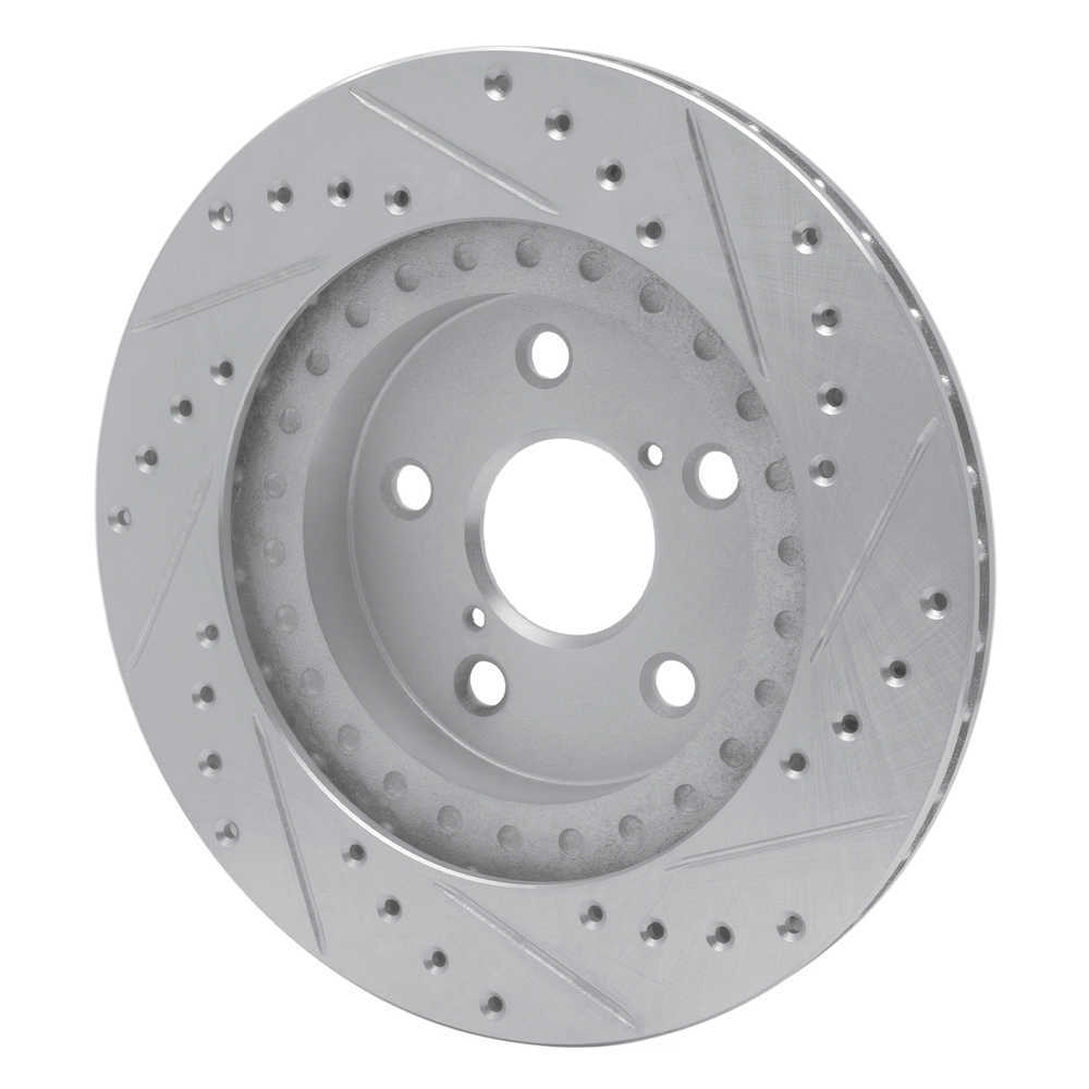 Dynamic Friction Company 631-76122L DFC Brake Rotor - Drilled And Slotted - Silver