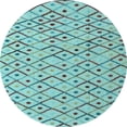 thumbnail image 1 of Ahgly Company Indoor Round Abstract Light Blue Modern Area Rugs, 5' Round, 1 of 4